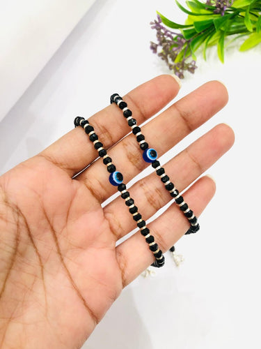 925 Silver Evil Eye Beads Anklet